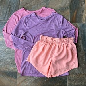 Athletic Works Bundle Women's Size Small Running Shorts and Long Sleeve Tees